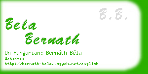 bela bernath business card