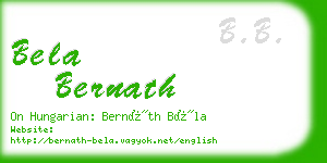 bela bernath business card